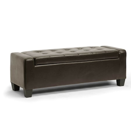 Baxton Studio Manchester Dark Brown Ottoman 105-5399